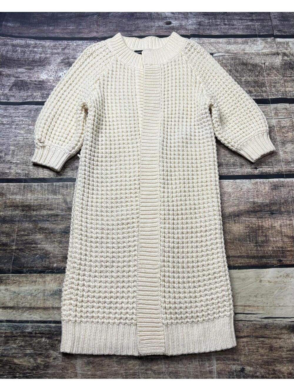 Express Design Studio Cardigan Sweater Womens XS Merino Wool Blend Chunky Knit
